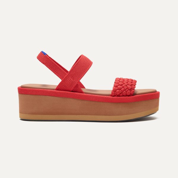 The Lightweight Wedge Sandal - Red Hot Woven - Image 4