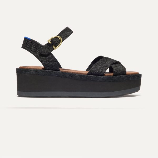 The Criss–Cross Lightweight Wedge Sandal - Black - Image 4